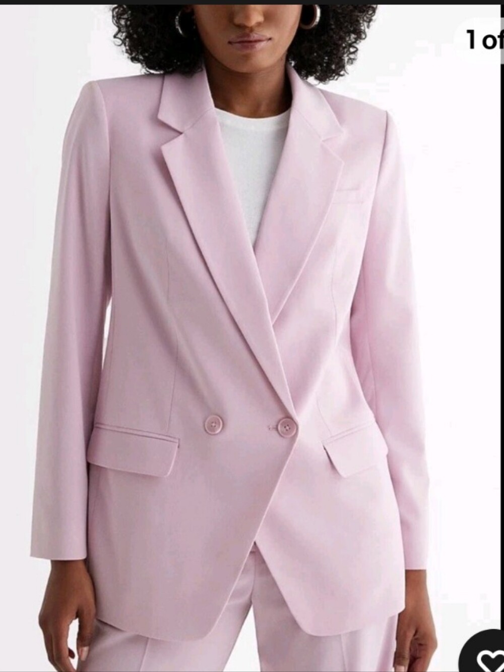 Express Pastel Pink Double-Breasted Blazer